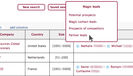 Partners and partner leads